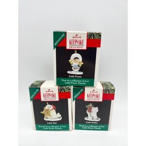 Hallmark Keepsake Miniature Ornament Little Frosty Little Seal Little Husky 1990